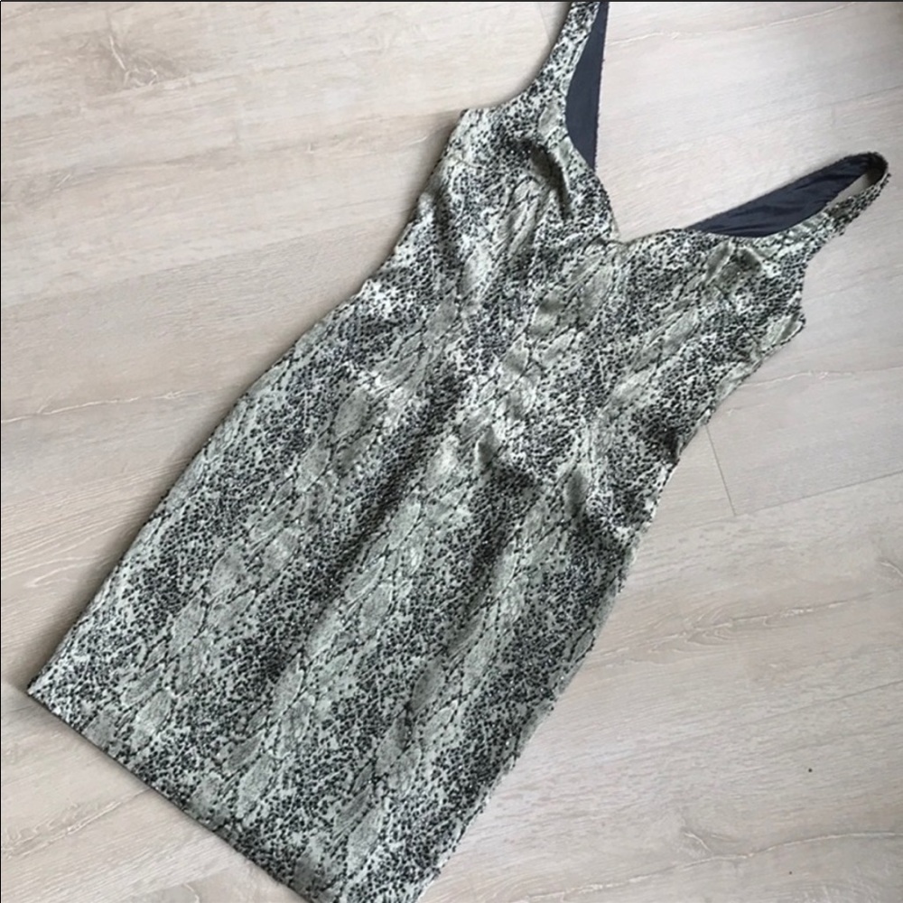 Cache Snake Print Beaded Dress Size 4 - image 4
